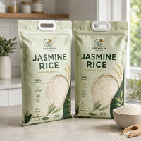 Sachet Doypack Personnalisé Robuste avec Poignée et Fenêtre Transparente pour Stockage de 5KG de Riz et Céréales – Vente en Gros
