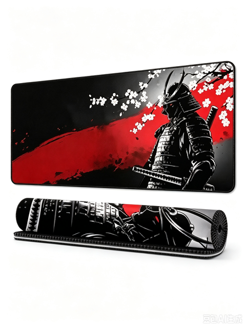 Wholesale Extended Japanese Samurai Anime Gaming Mouse Pad, Large Natural Rubber Desk Mat In Stock for Office PC