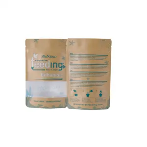 Composite degradable compostable bag custom corn starch PLA biodegradable self-sealing with window kraft paper standup pouch