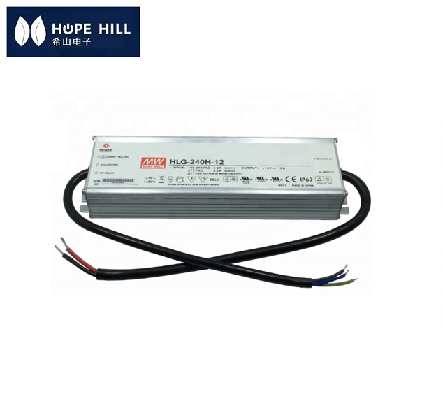 Оригинальный светодиодный источник питания MEAN WELL HLG-240H-48, модель 48 В, с регулировкой яркости, водонепроницаемый, Рождественский