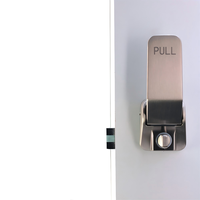 Poignée de porte moderne de designer avec système de verrouillage, en alliage d'aluminium de haute qualité, pour usage intérieur (salle de bain ou villa)