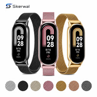 Correa de malla metálica magnética para Xiaomi Smart Band 8 9, correa de repuesto milanesa de acero inoxidable para oficina, viajes y estilo diario