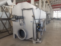 Filter Drum Rotary dengan Penggerak Gearbox dan Kaki Penyangga Inlet Outlet Berflens untuk Penyaringan Pasca Limbah Kota