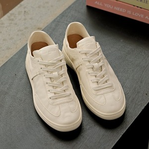 White casual shoes men genuine <b>leather</b> summer breathable <b>sneakers</b> men 2026 new style training shoes for men trendy slip-on shoes - Product Image 1