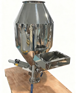 เครื่องบรรจุแบบกึ่งอัตโนมัติ ทำจากสแตนเลส เป็นมิตรกับสิ่งแวดล้อม ความแม่นยำสูง ใช้ลมอัด สำหรับบรรจุเครื่องดื่ม เคมีภัณฑ์ อาหาร ผง และน้ำมัน - Product Image 1