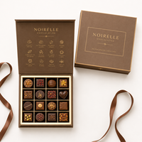 Emballage cadeau de luxe pour truffes, écologique, avec logo personnalisé, en forme de livre, en papier rigide, fermeture magnétique, boîte à chocolat avec plateau en plastique