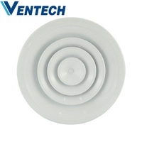 Diffuseur d'air en aluminium de haute qualité VENTECH, diffuseur de plafond rond réglable avec amortisseur en plastique