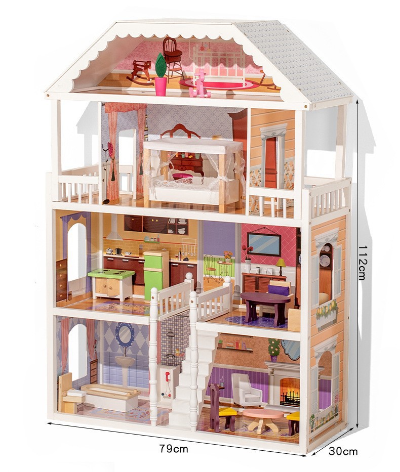 Jync019 maison de poupée blanche à quatre étages
