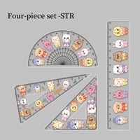 Ensemble de 4 règles créatives en acrylique 2D en forme d'étoile, imprimées UV et gravées au laser, outils de mesure mignons pour étudiants et bureau