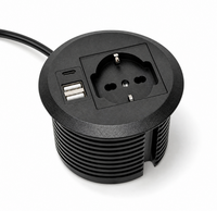 Module de sortie de câble encastré rond OEM avec prise et module de charge pour postes de travail en Allemagne, en Italie et au Chili