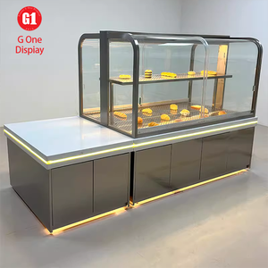 Factory Price G ONE Custom Coffee Shop Display Equipment Custom Modern Bakery Insulated LED Lighting Showcase - Product Image 3