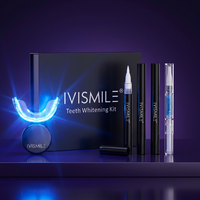 Kit de Blanqueamiento Dental Inalámbrico Profesional para Uso Doméstico con Gel para Dientes Sensibles de Marca Privada con Luz Fría Azul-Roja de 32 LED