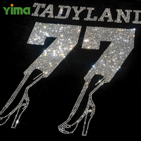 Lettres brillantes personnalisées en applique, strass étincelants, thermocollants, lavables pour vêtements, sacs et chaussures