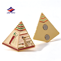 LZY Aimants de réfrigérateur 2D en métal personnalisés, 20 ans d'expérience, en alliage métallique, en forme de pyramide, cadeau, nouveau souvenir décoratif pour la maison, aimant de réfrigérateur