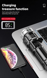 Torcia LED Ricaricabile P50 da 100000 Lumen, Potente Luce Bianca con Zoom, Lunga Portata, Impermeabile - Product Image 6