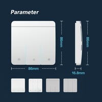 Interrupteur mural intelligent Poyal pour maison connectée, moderne, sûr, à commande tactile, étanche, avec batterie intégrée, pour la maison, le bureau, l'hôtel