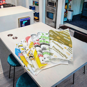 Tùy chỉnh in không thấm mỡ một mặt PE tráng giấy trắng tờ 12x12 bánh sandwich Hamburger Deli bọc bánh mì Sushi bù đắp - Product Image 3