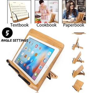 2026 Support de lecture réglable en bois de bambou, support pliable pour tablette et livre de cuisine, étagère de rangement pour la maison - Product Image 6