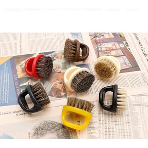 Brosse à barbe à l'huile à poils purs pour hommes, brosse à barbe à poils souples à anneaux, brosse à barbe à poils de blaireau de forme ronde pour barbier - Product Image 6