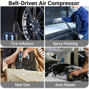 Máy nén khí cầm tay công nghiệp 220V 1.5KW 2HP Máy nén khí điều khiển bằng đai 60L - Product Image 6