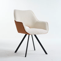 Fauteuil lounge moderne en velours microfibre de style nordique - Canapé de luxe pour salon, salle à manger, hôtel, base pivotante ultra-confortable