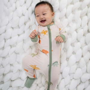 Produttore di abbigliamento in bambù <span class=keywords><strong>pigiama</strong></span> per bambini morbido formato casuale stampa dinosauro per bambini Set Zippy 2 pz all'ingrosso - Product Image 1