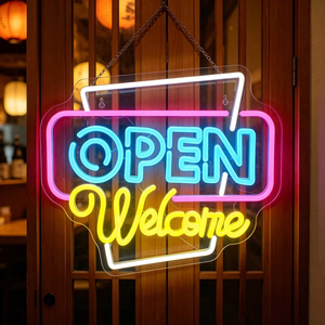 Letrero Luminoso LED RGB Personalizado con Logotipo de Neón, Iluminación Frontal, Letrero Publicitario para Negocios, Bares, Tiendas, Letrero de Cristal para Tienda Abierta, IP67 - Product Image 2