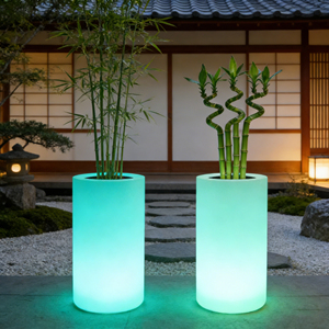 Vaso da Fiori Moderno Contemporaneo Impermeabile Luminoso con Luce LED, Piccolo Vaso da Giardino Durevole per Casa, Placcato e Rivestito, da Tavolo o da Terra - Product Image 5