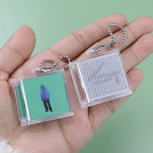 WEISHENG Mini Estuche de Plástico para CD, DIY, para Música de Ídolos, CD de Acrílico, Llavero de Regalo NFC, Dijes de Anime, Mini Álbum de CD con Cadena de Bolas - Product Image 5