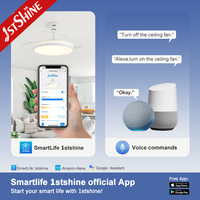 Ventilateur de plafond 1stshine 42 pouces rétractable, motorisé, réglable, compatible Alexa et Google, robuste, pour la décoration intérieure, avec pales cachées