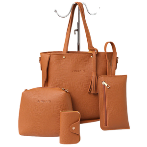 Superventas Trend Lychee Cross Messenger Mother Bag 4 piezas Set Bolsos para mujer Bolso de moda Single Square Nylon al por mayor - Product Image 2