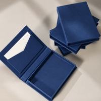 Boîte cadeau magnétique de luxe en forme de livre avec pochette enveloppe, boîte à bijoux en papier velours, boîte à certificat, logo personnalisé