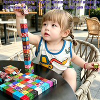 Blocs de construction magnétiques à motifs aléatoires, ensemble de cubes colorés à faire soi-même, jouet éducatif sensoriel STEM pour enfants, construction créative, apprentissage