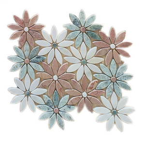 Nuovo Design <span class=keywords><strong>Mosaico</strong></span> in Pietra Naturale con Motivo Floreale Verde <span class=keywords><strong>per</strong></span> Bagno Piastrelle <span class=keywords><strong>Mosaico</strong></span> Irregolari Uniche - Product Image 1