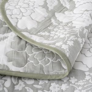 Set Sprei Botanical Ukuran Queen Warna Hijau Sage 3 Potong Motif Bunga Jacquar Microfiber Set Bedcover Musim Panas untuk Tempat Tidur - Product Image 5