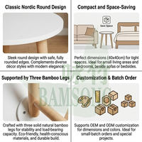 Table basse ronde en bois stable avec pieds coniques, gain de place et multi-usages pour salon, canapé, table d'appoint mini nordique simple