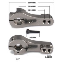 Bras de direction demi-servo en aluminium 1/8 1/10 pour RC, 35mm 23T, compatible JR KO HSP HPI Wltoys Redcat Axial, pour voitures et bateaux RC Himoto