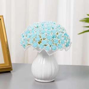 Bouquet tissé à la main de 99 roses floquées, kit de matériel DIY, roses en fil perlé tissé à la main - Product Image 6