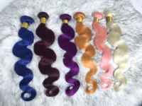 Paket Rambut Manusia FH Double Drawn Body Wave, Set Lace Closure, Weave Machine Weft, Remy Human Hair Grosir