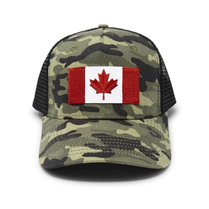 Gorro de <span class=keywords><strong>Camionero</strong></span> con Camuflaje Canadiense, Parche Bordado con la Bandera, 6 Paneles, Mezcla de Mezclilla/Lona, Transpirable e Impermeable, Informal para Exteriores - Product Image 4