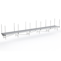 Table de culture roulante de qualité commerciale durable, banc hydroponique à flux et reflux avec support lumineux pour plantes