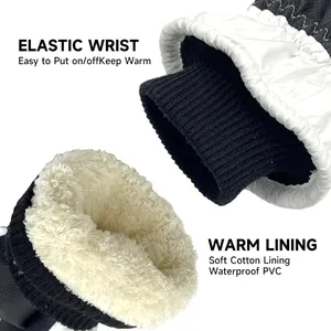 Blanc et noir usine gros mains chaudes gants d'hiver ski snowboard coupe-vent haute qualité ski personnalisé mode hiver