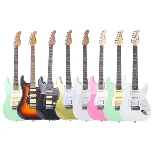 도매 풀 사이즈 일렉트릭 기타 세트 케이스 앰프가있는 중국 전문 성인 저렴한 가격 메이플 백/사이드 소재