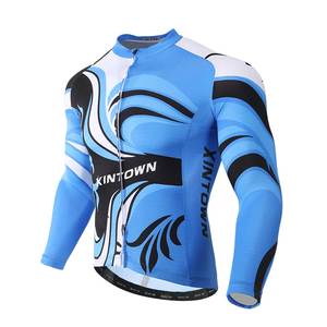 Maillot thermique d'hiver personnalisé pour le cyclisme en eaux profondes, hauts de cyclisme urbains à manches longues pour hommes, vêtements de vélo d'automne - Product Image 4