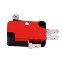 Prix usine – Micro-interrupteur rouge et noir 15A/16A avec levier à rouleau métallique 6,3 mm et bornes à connexion rapide pour contrôle moteur