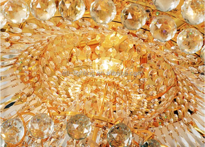 Lámpara de <span class=keywords><strong>Techo</strong></span> de Cristal Dorada de Lujo Moderna para Salón de Banquetes, Villa, Restaurante, Proyecto de Hotel <span class=keywords><strong>Grande</strong></span> - Product Image 6