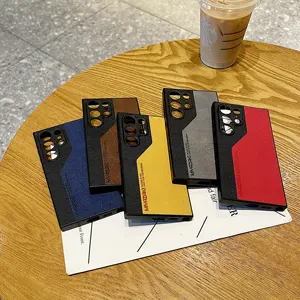 Luxury Cortex Anti-slip Letter Color Match Case For Samsung Galaxy S24 S23 S22 S21 Ultra S24 Plus Protection Shockproof Camera