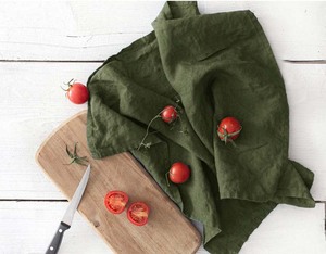 Wholesale 60*60cm Best Vintage 100 <strong>Linen</strong>/flax Fabric Cloth Napkins Olive Green <strong>Tea</strong> <strong>Towel</strong> for <strong>Uk</strong> Canada Usa Bulk - Product Image 4