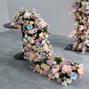 LFB2171-1 rose fleur rangées fleur artificielle chemin de Table mariage île coureur toile de fond accessoires fleur rayure - Product Image 1