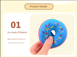 Juguete antiestrés elástico en forma de donut, juguete blandito de subida lenta para aliviar el estrés para adultos, juguete portátil para apretar en el escritorio para viajes - Product Image 3